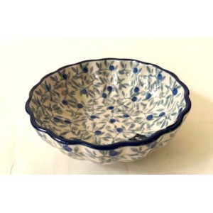 Schaaltje met Gegolfd Randje - Blue Olive